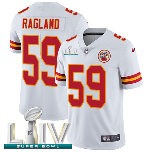 Kansas City Chiefs Nike 59 Reggie Ragland White Super Bowl LIV 2020 Men Stitched NFL Vapor Untouchable Limited Jersey